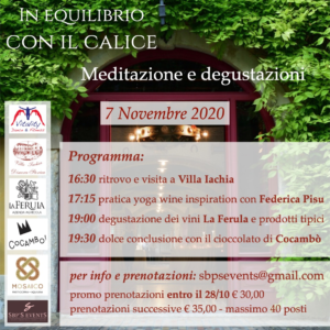 In equilibrio con il calice programma dell evento